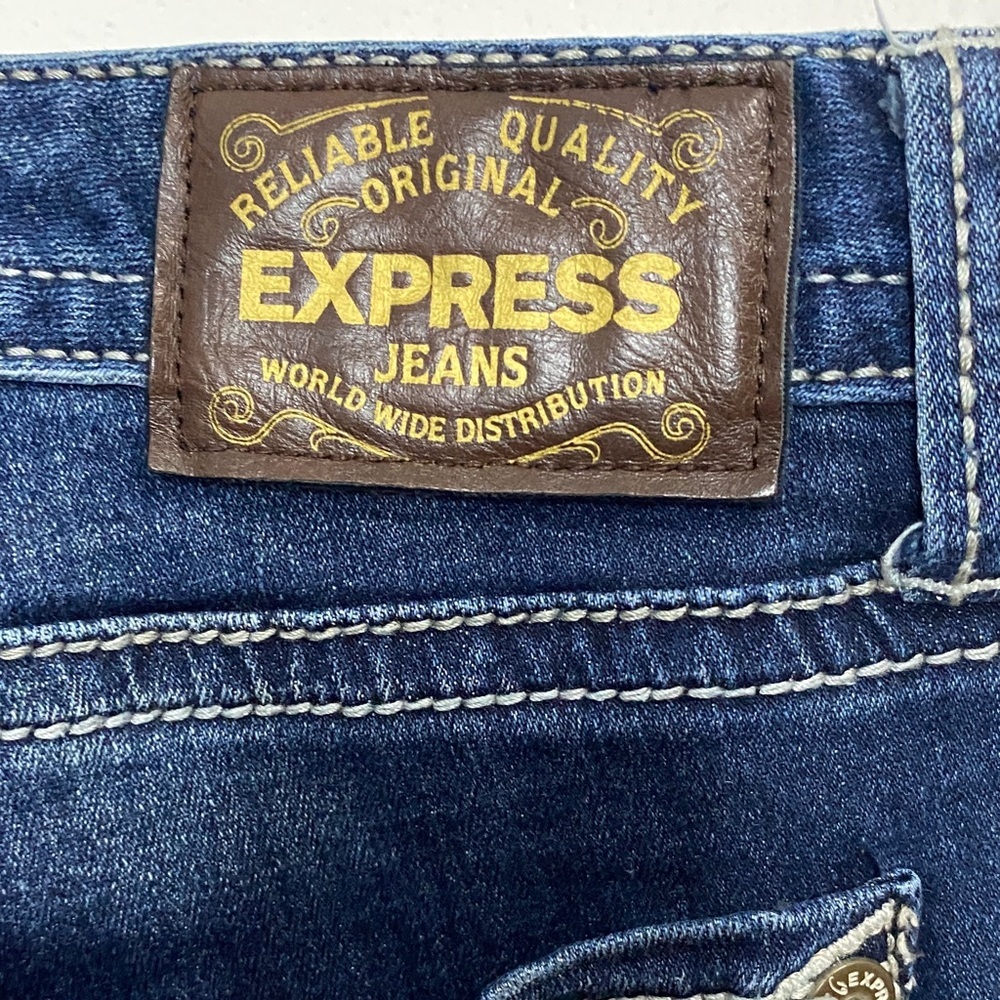 Express Women's Dark Blue Boot Cut Jeans - Picture 9 of 15
